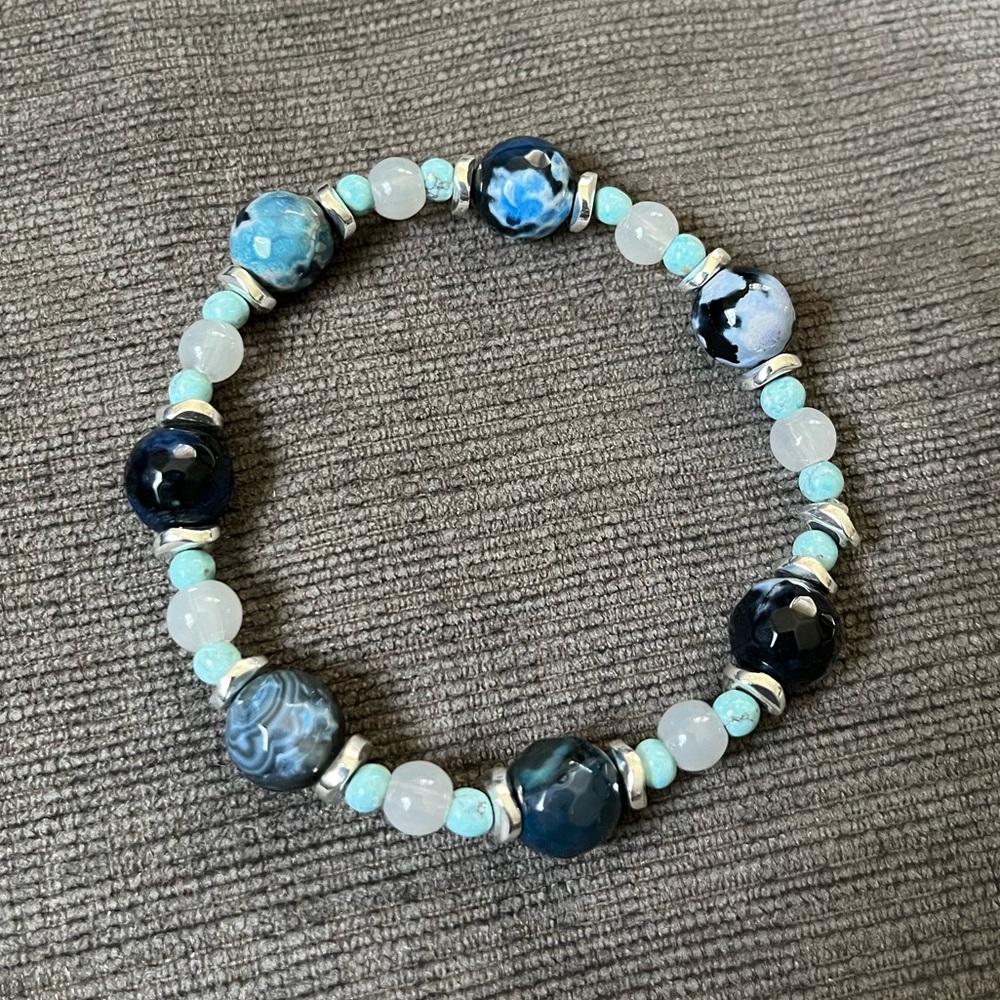 Indigo blue beaded bracelet